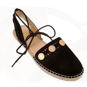 Suede Espadrilles w/ Coin Detail Michaela Black